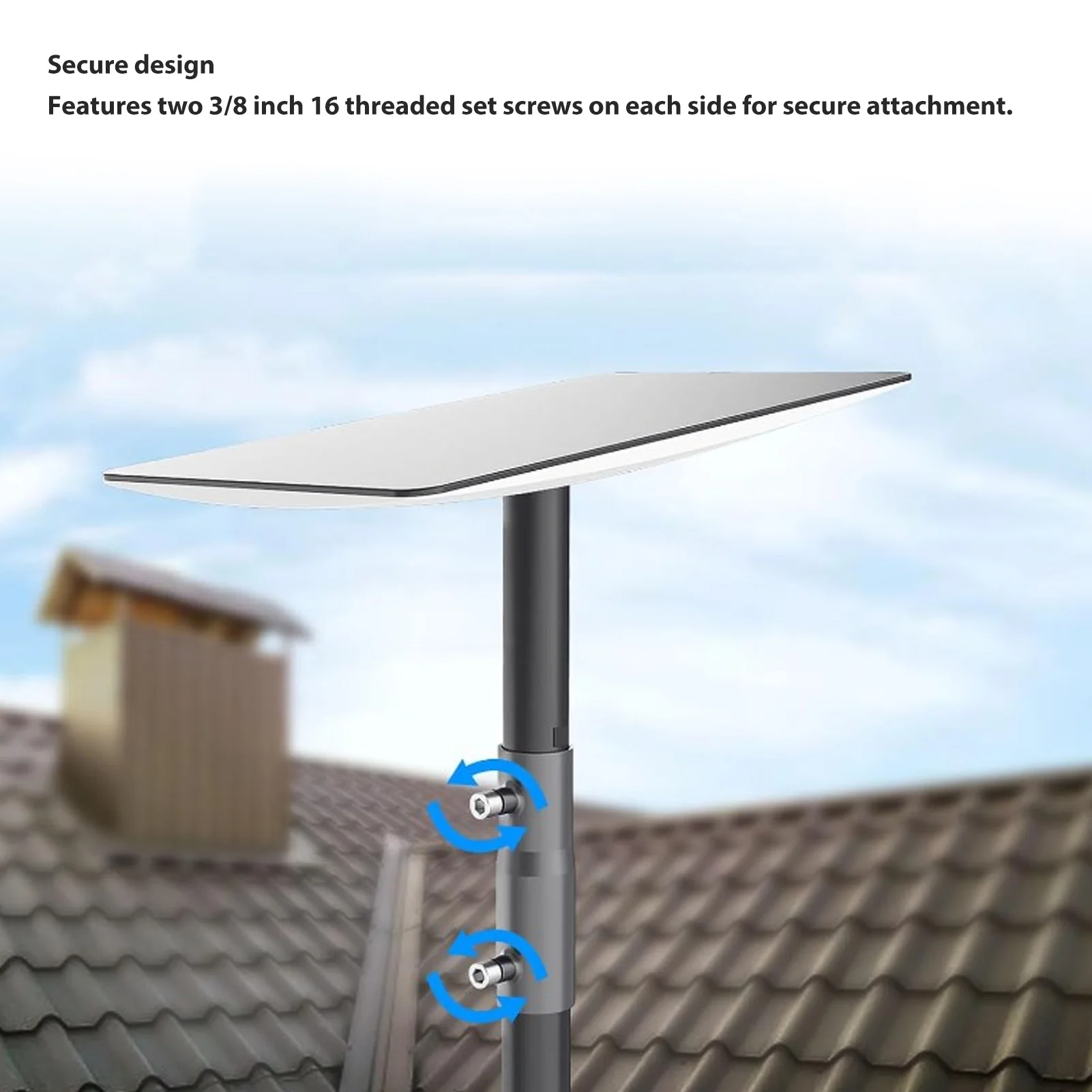 Satellite Internet Roof Mount Aluminum Alloy Strong Load Bearing Satellite Internet Pipe Adapter Easy Installation for Ground