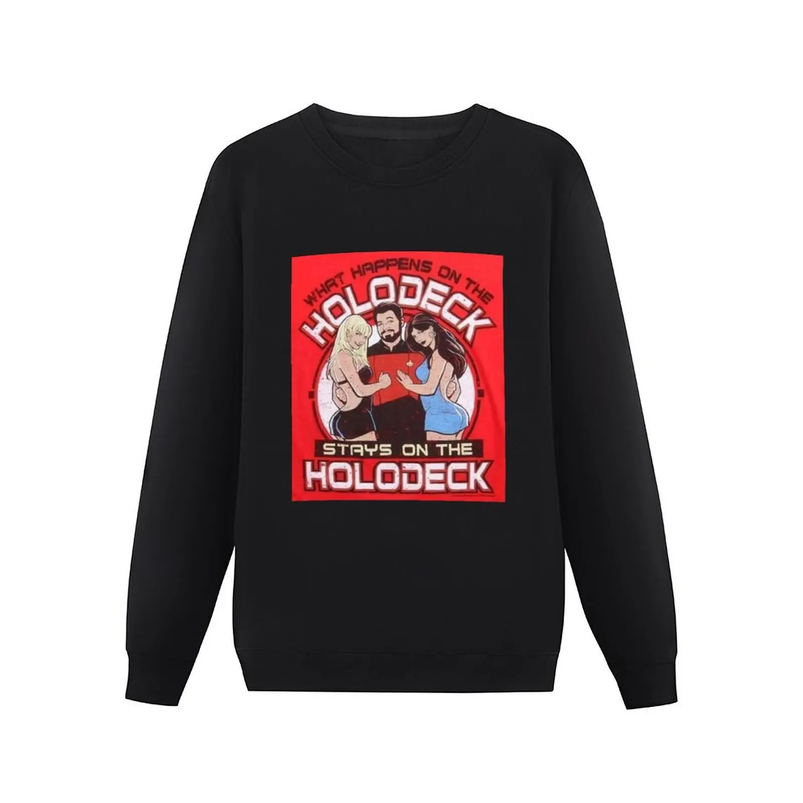 what happens on the holodeck stays on the holodeck Pullover Hoodie korean autumn clothes men's sweatshirts