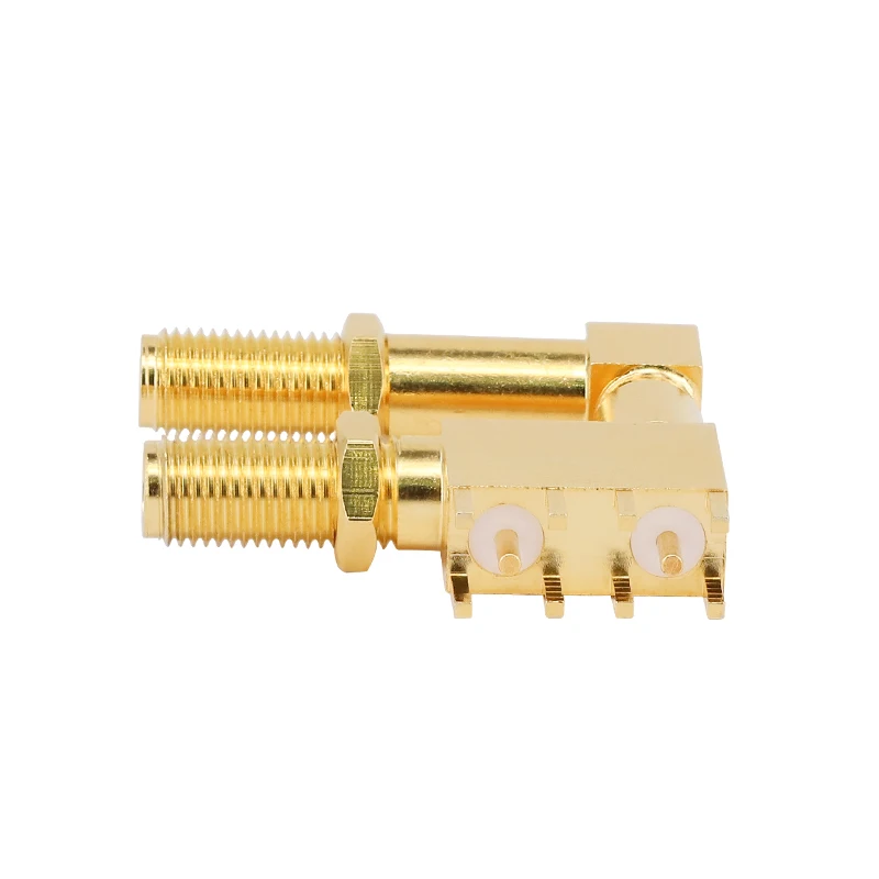 RF Coaxial Connector SMA Female Direct Insertion Printed Circuit Board Socket Elbow Solder Joint SMA-2KYWHD001