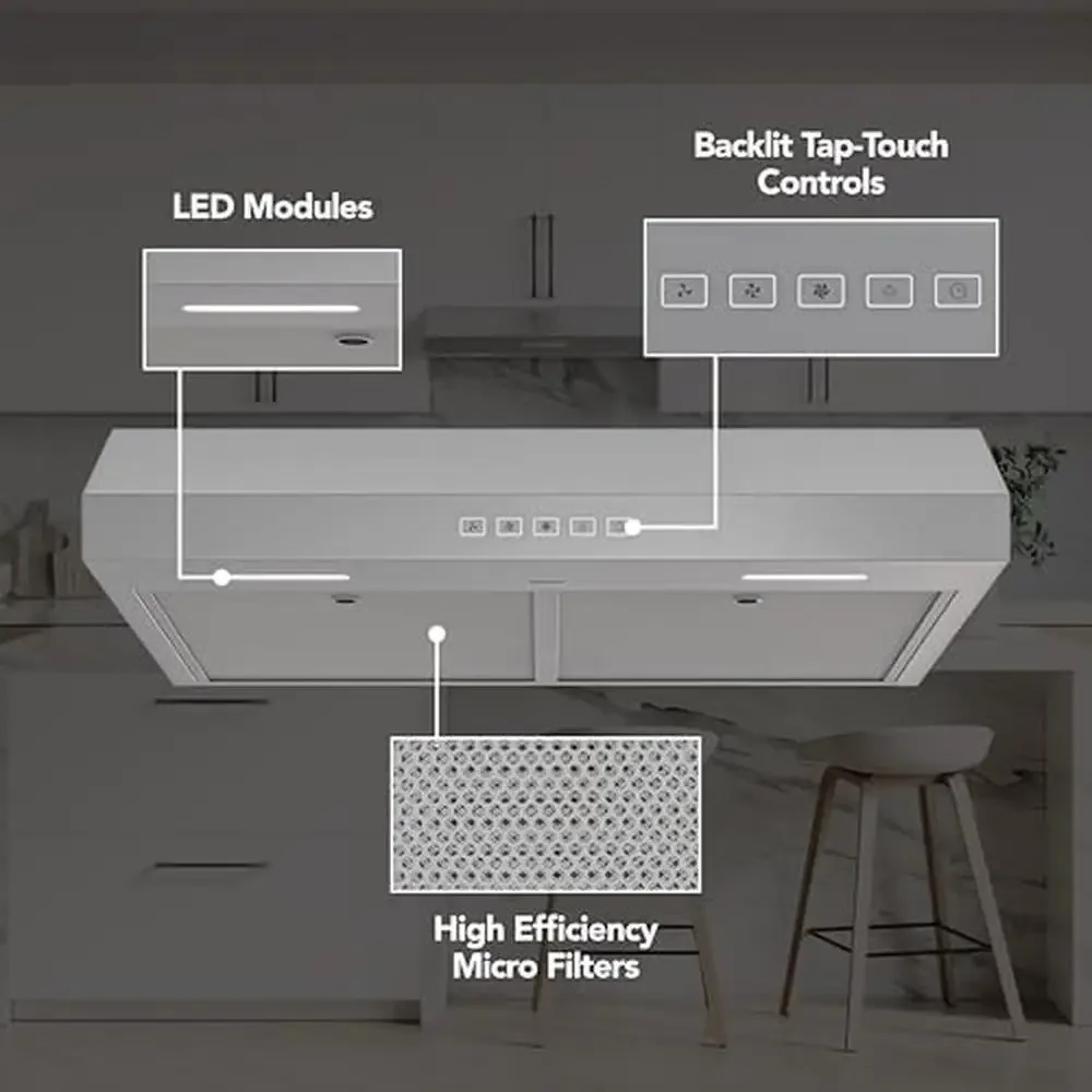 Okap ze stali nierdzewnej Energy Star 350 CFM Cicha praca Łatwa instalacja