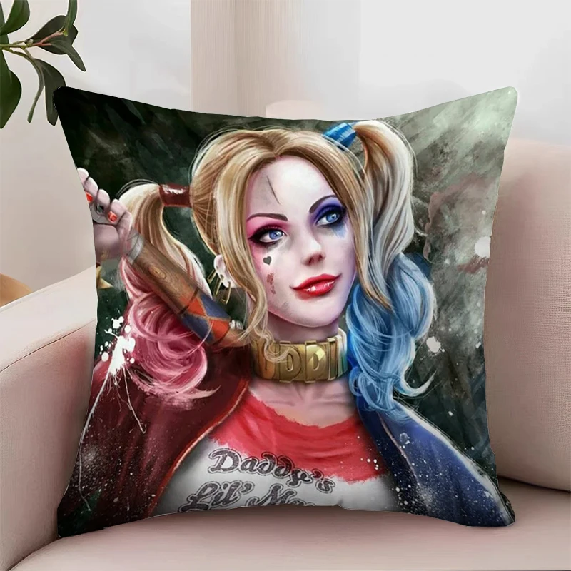 

Cover for Pillow Cases Decorative H-Harley Quinn Cushion Cover 45x45 Cushions Covers Aesthetic Room Decoration Home Decor 45*45