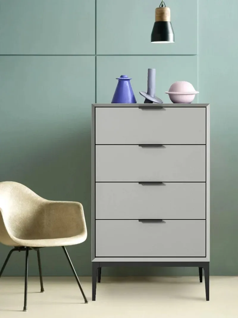 

Nordic solid wood four or five chest cabinets Italian minimalist bedroom lockers retro simple light luxury living room storage