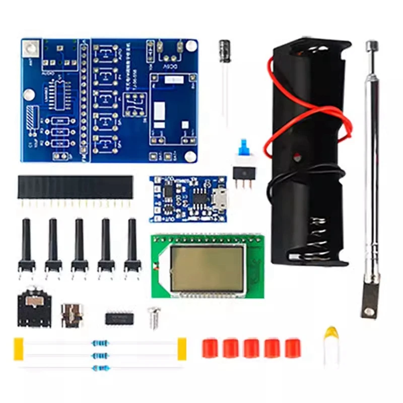 

FM Radio Receiver Electronic Welding Kit LCD Display DIY Electronic For Self Assembly And Soldering Practice Spare Parts C-Kit