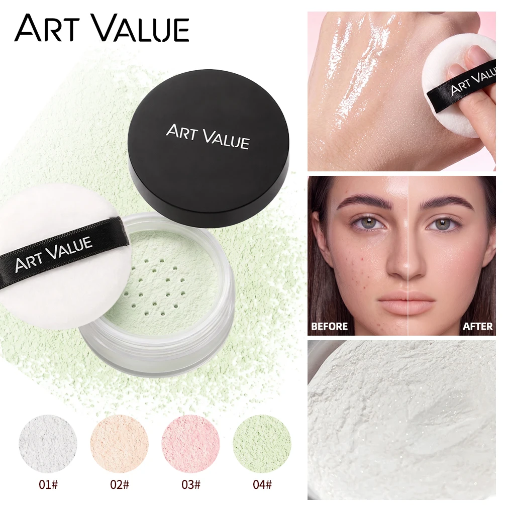 

ART VALUE Loose Powder Oil-Control Lasting Face Setting Powder Compact Powder Full Coverage Concealer Makeup Base Foundation