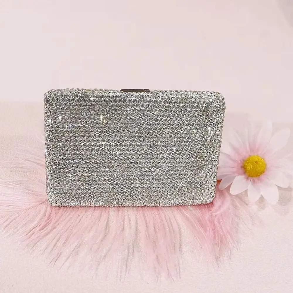 Sparkling Women's Card Bag Portable Luxury Bling Crystal Card Wallet Dust-proof Lightweight Card Storage Box Travel Accessories