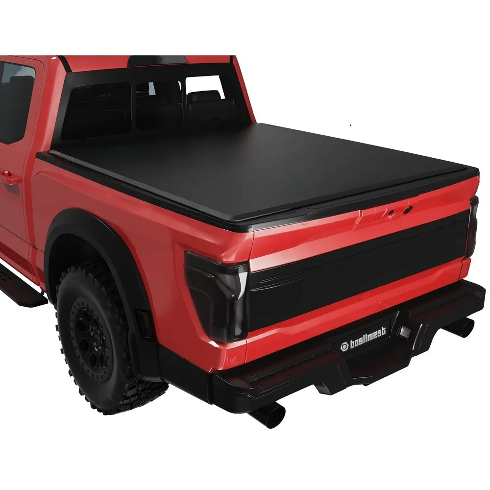 Compatible with 2015 2024 F150 with 5.5' Soft Quad Fold Tonneau Cover Four Truck Bed Covers 5.5FT (67.1