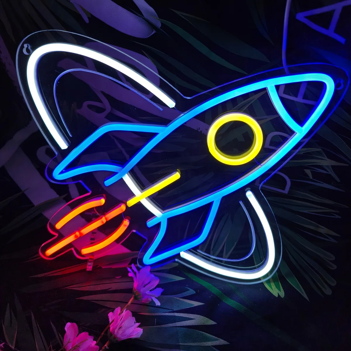 Rocket Neon Sign, USB Powered, Suitable for Rooms/Bar/Party Wall Decor, for Birthday/Easter/Valentine's Day/Anniversary Presents