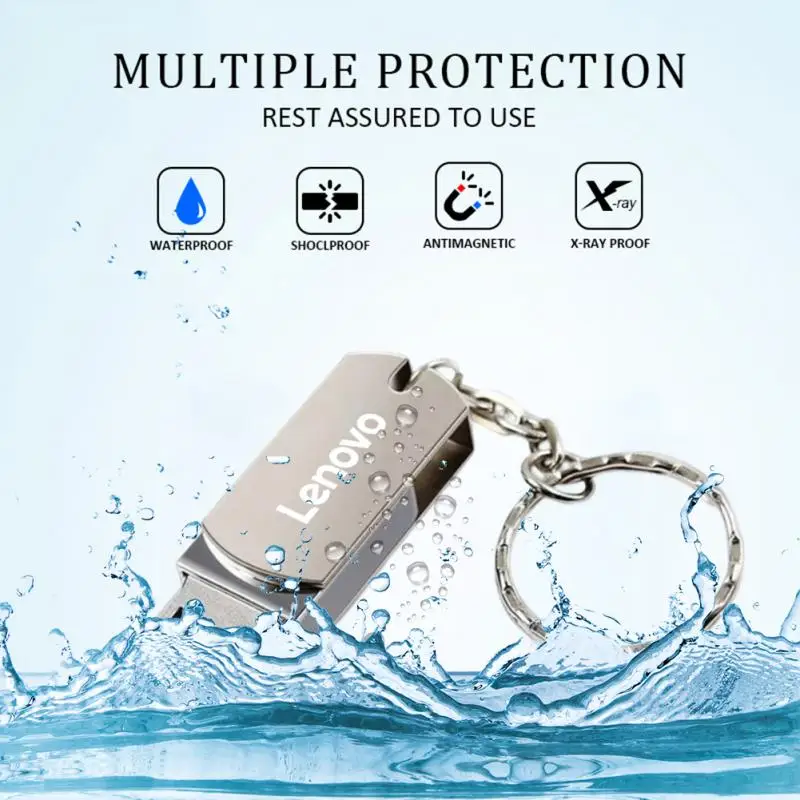 Lenovo USB 3.0 Flash Drive Metal Pen Drive 16TB 8TB Waterproof High Speed Flash Disk Mini Memory Sticks 2TB U Disk Pen Drive