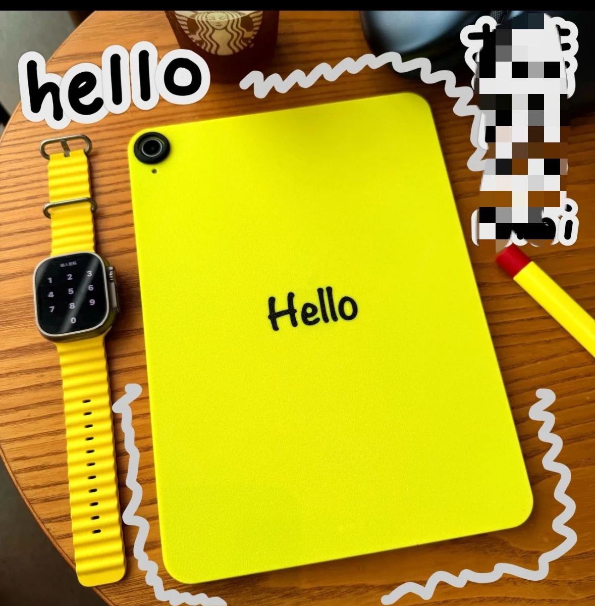 New hello minimalist creative contrast color for iPad protective case with full edge protection