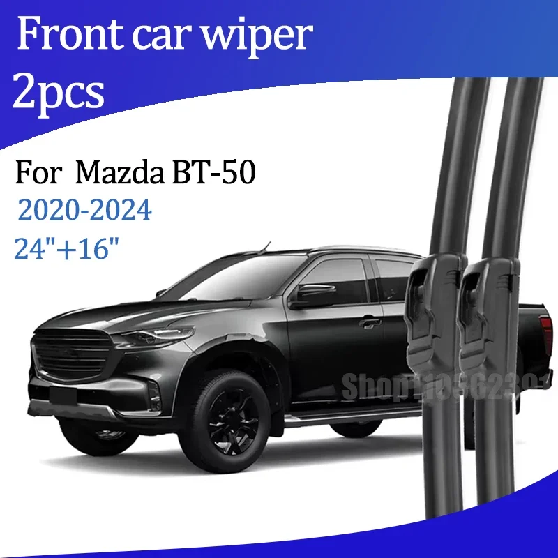 

For Mazda BT-50 TF XS XT 2020-2024 2021 2022 Wiper Front Wiper Blades Windshield Windscreen Window Brush 24"+16" Car Accessories