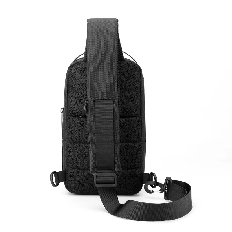 Sac de poitrine à chargement USB pour homme, poche pour téléphone, sac banane initié à la bandoulière, sac à main pour homme, extérieur, cou, côté,