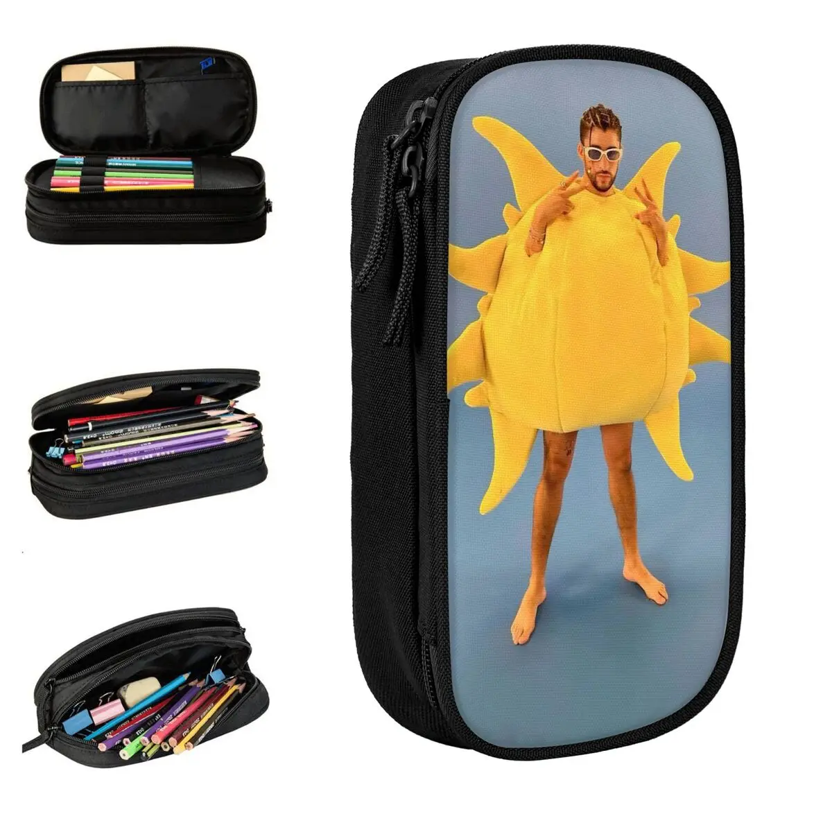 

Bad Bunny Pencil Cases Pen Holder Bag Student Large Storage School Supplies Gifts Pencil Pouch