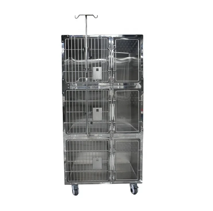 

YISHANGHE Veterinary High quality pet cat and animal cage 3-layer stainless steel feline net cage