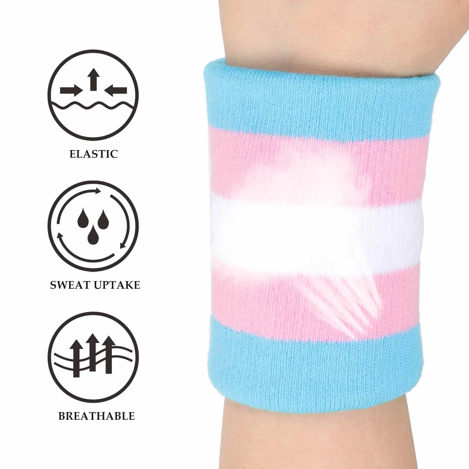 

5Pcs Wristbands Sports Sweat Absorbing for Gym Workout Running Cycling Wrist Sweat Bands for Men Women Fitness Accessories