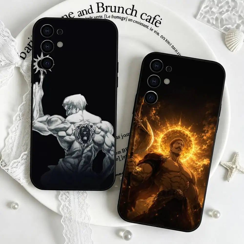 E-Escanor The Seven Deadly Sins Phone Case For Samsung S25,S24,S21,S22,S23,S30,Ultra,S20,Plus,Fe,Lite,Note,10,Black Cover