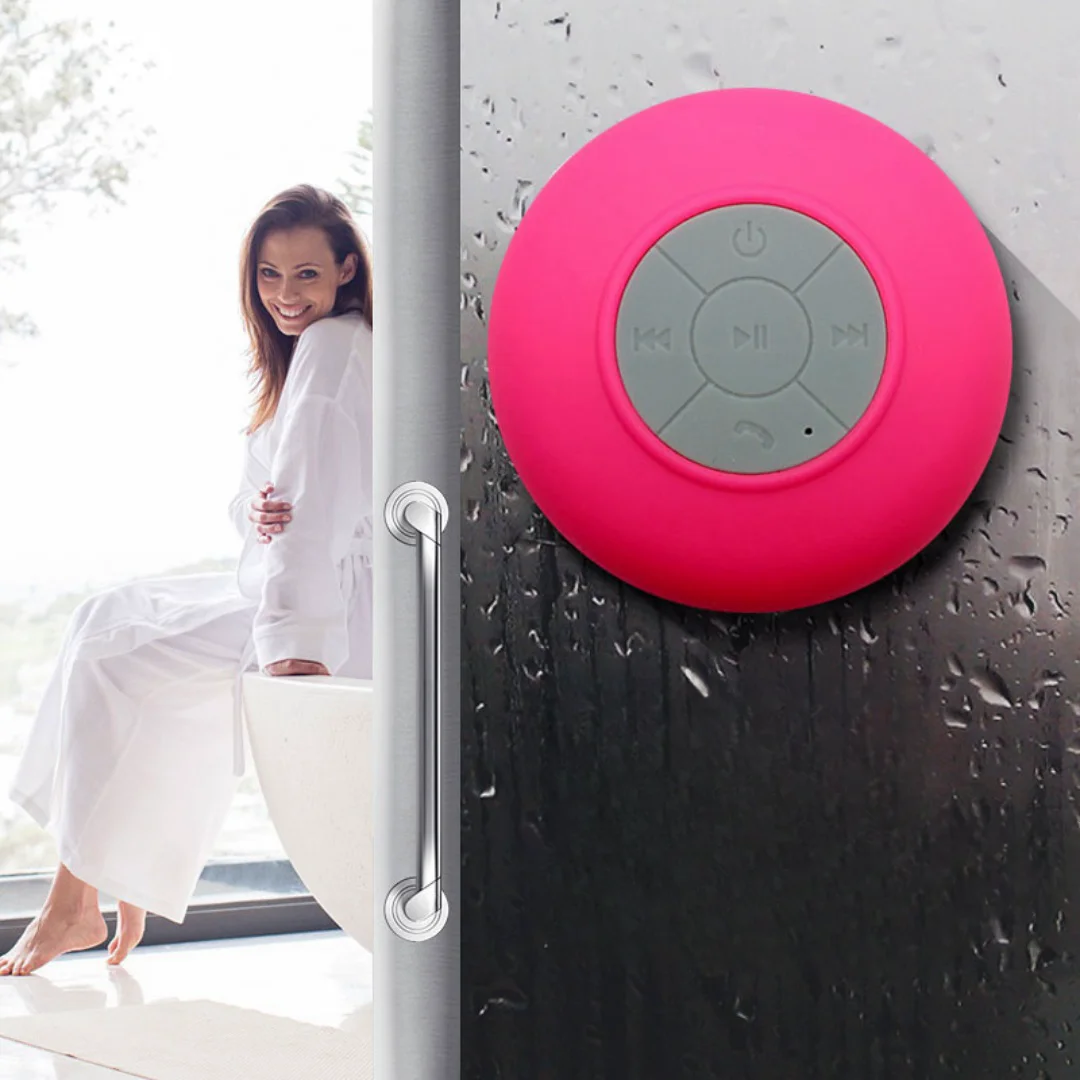 Red Portable Speaker Wireless Waterproof Shower Speakers for Phone Bluetooth-compatible Hand Free Car Speaker Loudspeaker