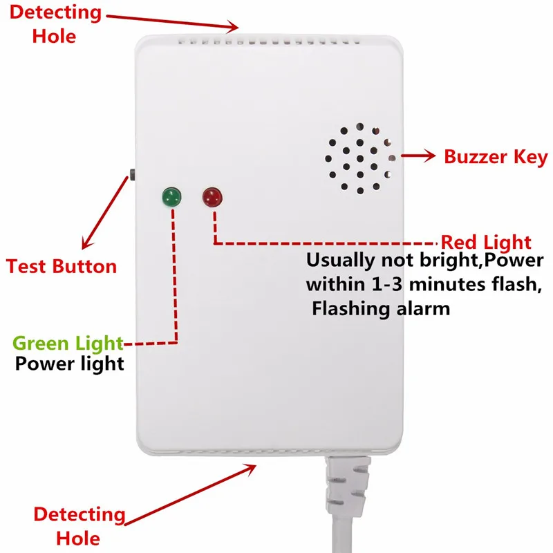 Sensor de Gas Natural con protección de seguridad, Detector de fugas de Gas para el Hogar, Sensor de advertencia de vida Inteligente, CK-2008C de Gas Inteligente para el Hogar