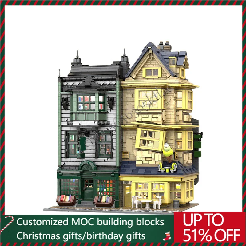 

6438 PCS Medieval two story apartment Model MOC Building Blocks Set Modular Children Diy Educational Surprise Toys Birthday Gift