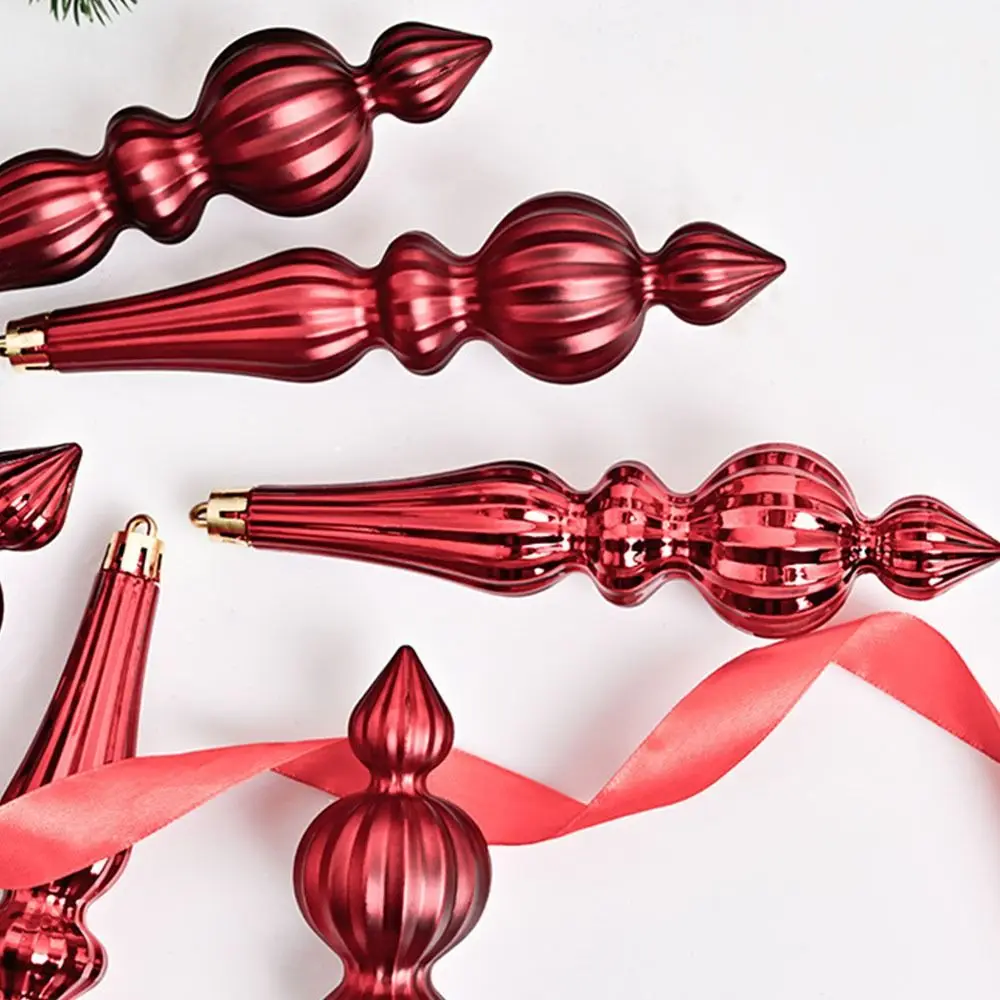 لوحات ملونة على شكل مخروطي كرة عيد الميلاد قطرات الماء كرة بلاستيكية معلقة لشجرة عيد الميلاد مطلية بالكهرباء بنفسك