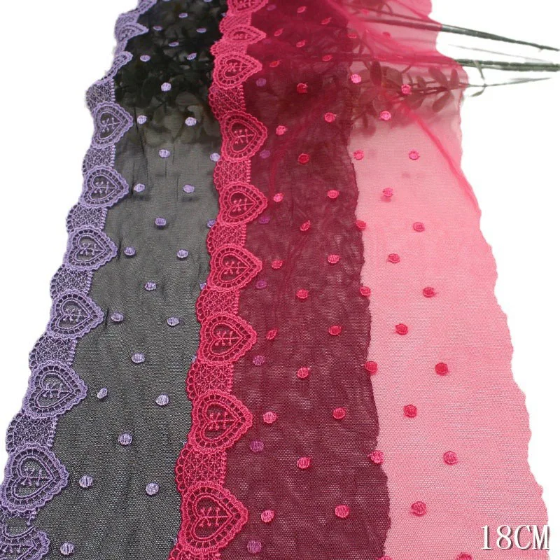 29Yards Hearts Embroidered Lace Trimmings For Lingerie Curtains Dress Bra Sewing Handmade Clothes Garment DIY