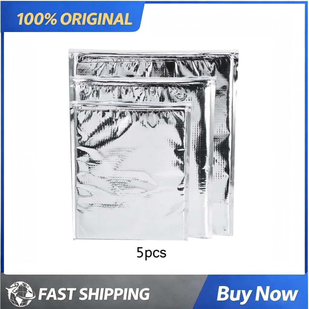 3 Arten 5 Stück/Set isolierte Aufbewahrungstasche für Lebensmittel, isolierte Tasche aus Aluminiumfolie mit Reißverschluss, auslaufsicher/langlebig/wasserdicht