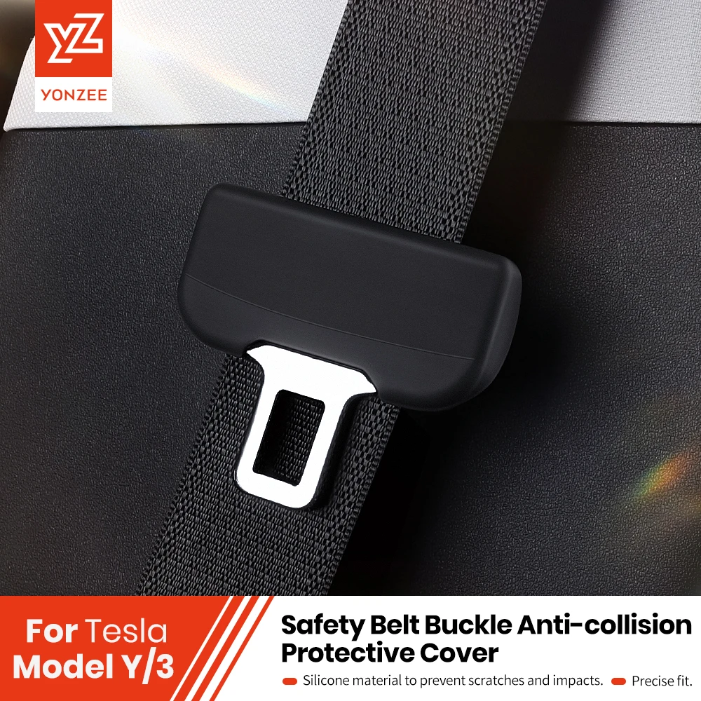 For Tesla Model 3 Y Car Seat Belt Buckle Clip Protector Car Safety Belt Clips Slip-Resistant Seat Belt Buckle Telsa Accessories