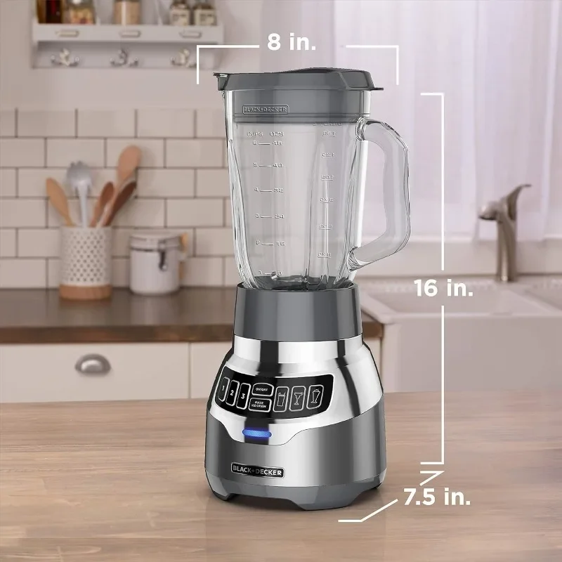 Blender Digital powerblast dengan teknologi senyap, baja tahan karat, BL1300DG-T