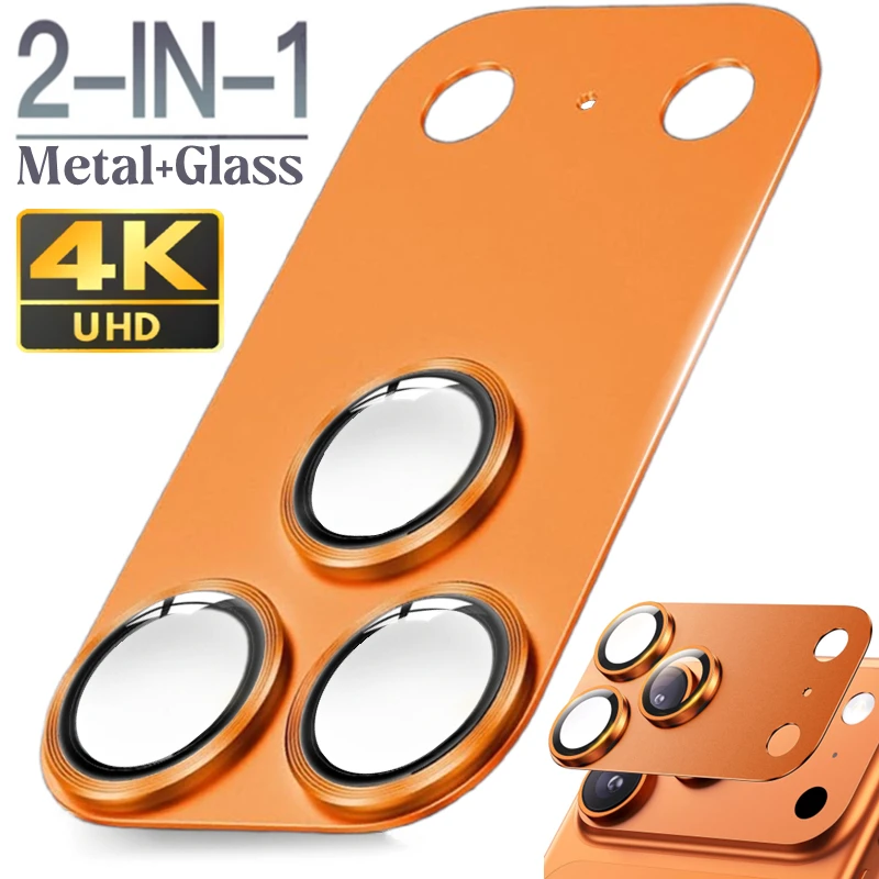 For iPhone 17 Pro Max 17PM Camera Lens Tempered Glass HD Anti-scratch 360° All -Round Metal Camera Protector Cap For iPhone17Pro