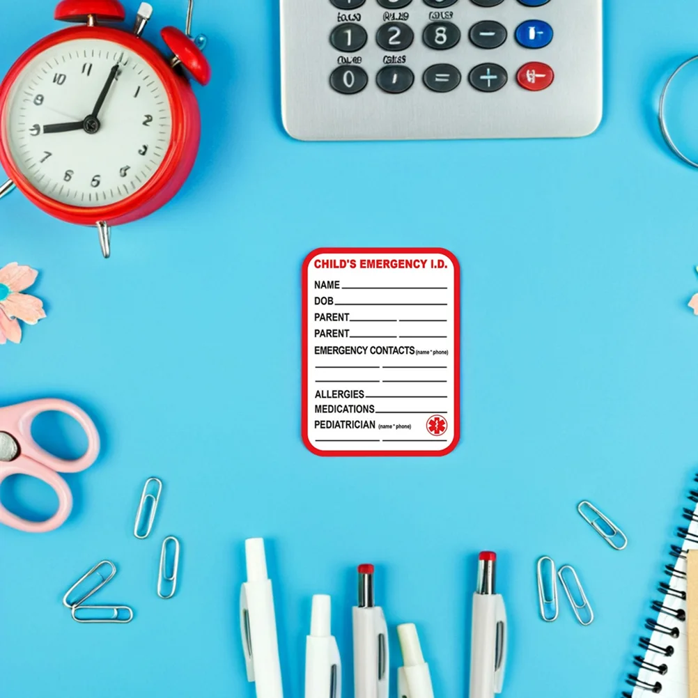 15Pcs Medical Information Sticker for Car Emergency Carseat Tag Adhesive Safety Labels Stick on Labels