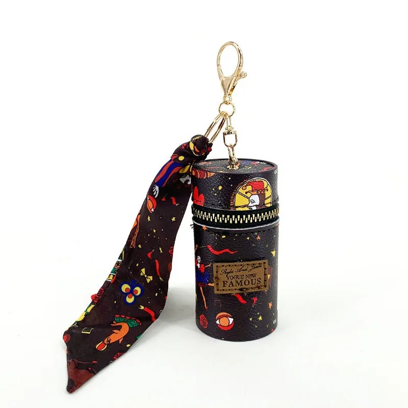 Portemonnee 2024 Nieuwe Lippenstift Tas Opbergen Mini Munt Portemonnee Kaarthouder Kleine Draagbare Cilinder Lippenstift Auto Sleutelhanger