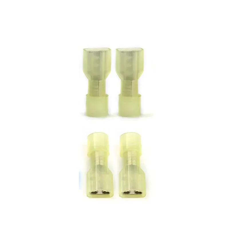 10/20/30/50/100pcs Nylon Female Cable Wire Connector FDFN5.5-250 Brass Insulated Spade Terminal 12-10 AWG Wire Connector