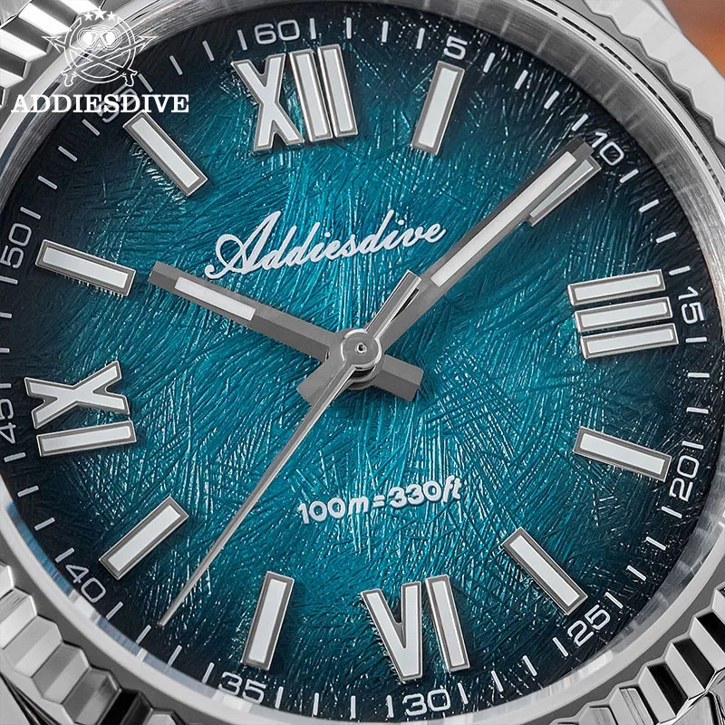 ADDIESDIVE 36mm AD2512 Watch For Men BGW9 Luminous Jubilee Strap 100m Waterproof Sapphire Glass VH31 Movement Quartz Watch Reloj view 2