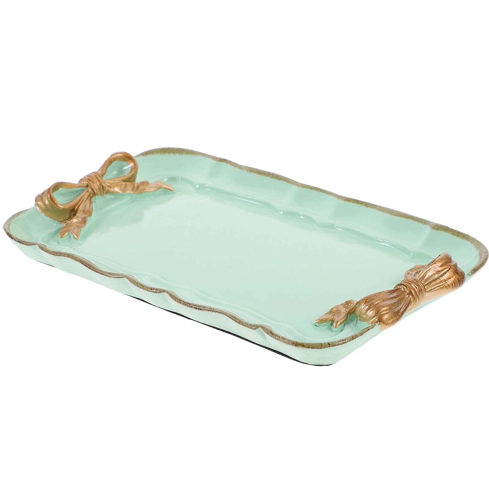 

Rectangular Fruit Plate Decoration Serving Tray Light Green Platter for Parties