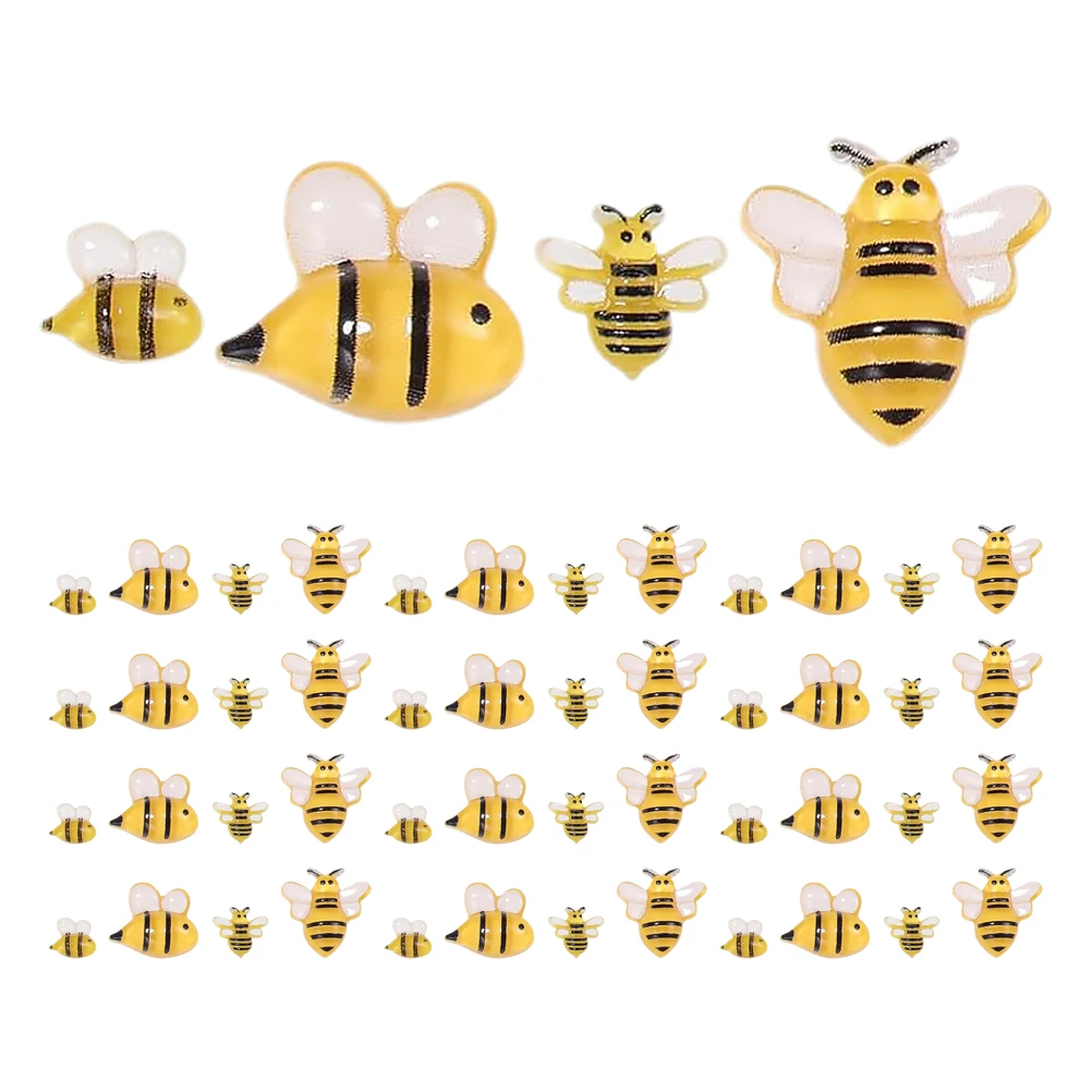 

100Pcs Lifelike 3D Resin Bees Elegant Mini Resin Bee Embellishments for DIY Wreath Craft Tiny Bee Decorations Home Party