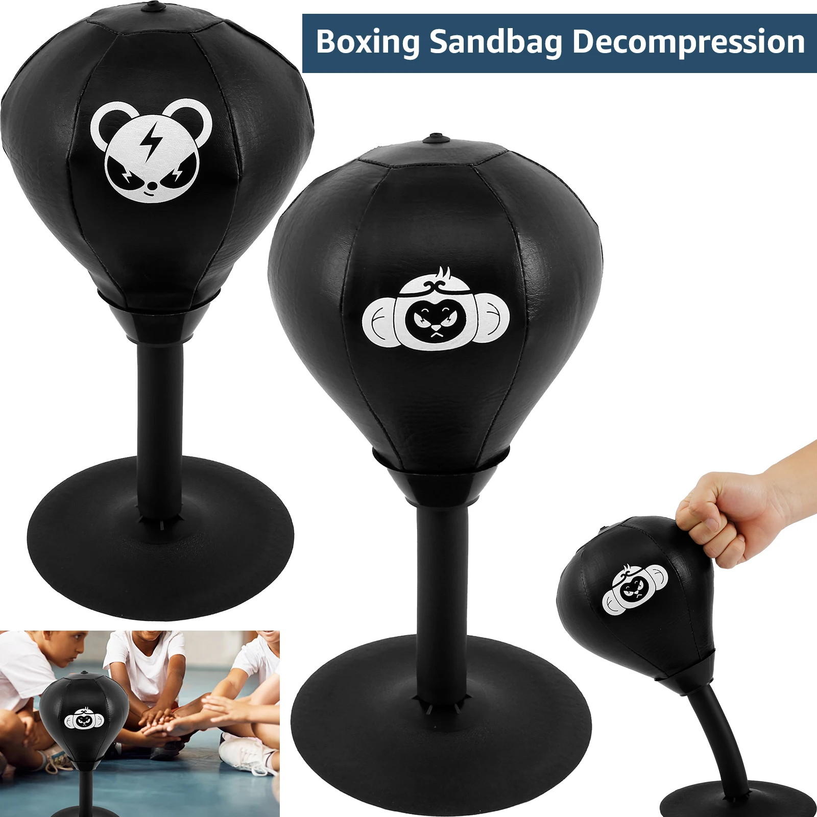 Desktop Punching Bag Desk Boxing Bag with Suction Cup Stress Relief Tabletop Punching Bag with Inflator Fun Punch Rage Bag Table