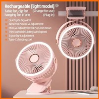 USB Rechargeable Table Fan Clip-on Type Portable Mini Desk Fan 360 Degree Rotation Adjustable Clip-on Fan For Student Dormitory