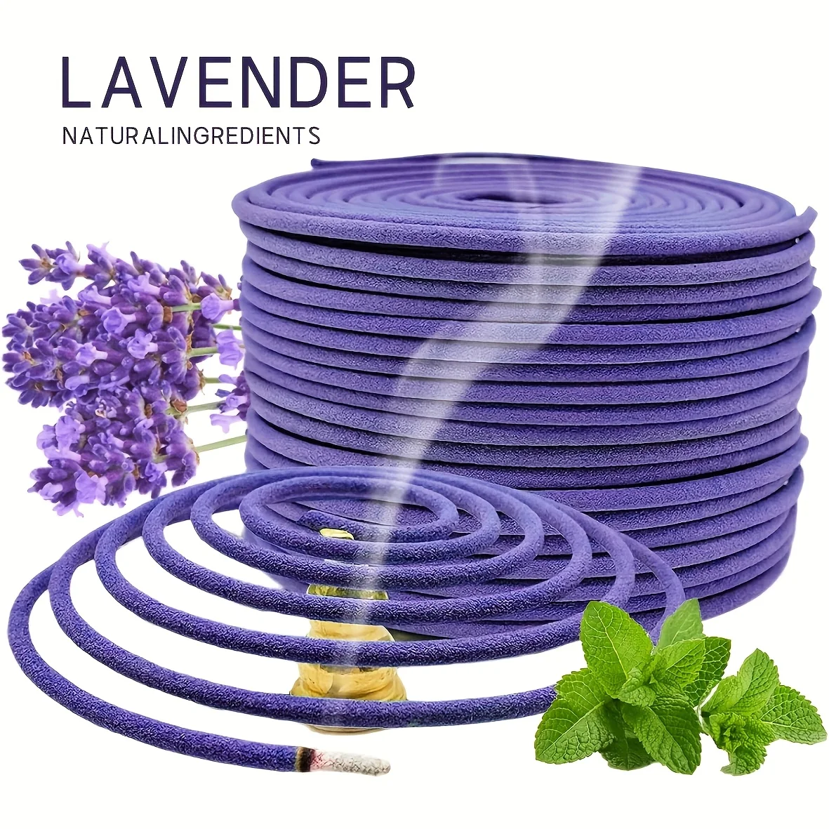 Rollos de aromaterapia de lavanda - 20/60/80 espirales naturales |     Quemadura duradera (4 horas) |     Perfecto para terrazas, balcones, piscinas, camping y jardines |     Regalo de verano perfecto y decoración del hogar, rollo de aromaterapia al aire libre