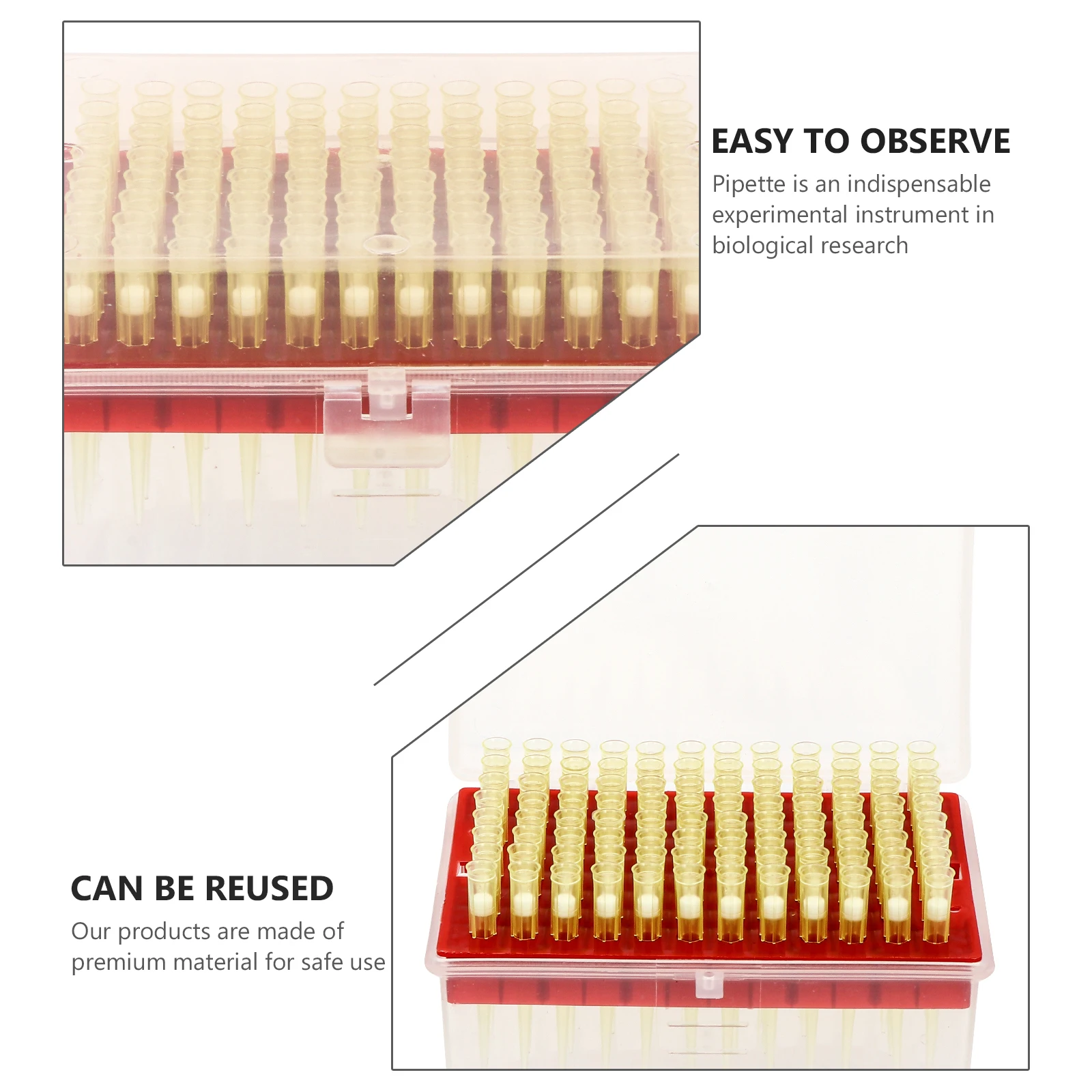 

96pcs Filter Pipette Tips High Transparency Disposable Laboratory Liquid Transfer Scientific Experiment Standard Accessories