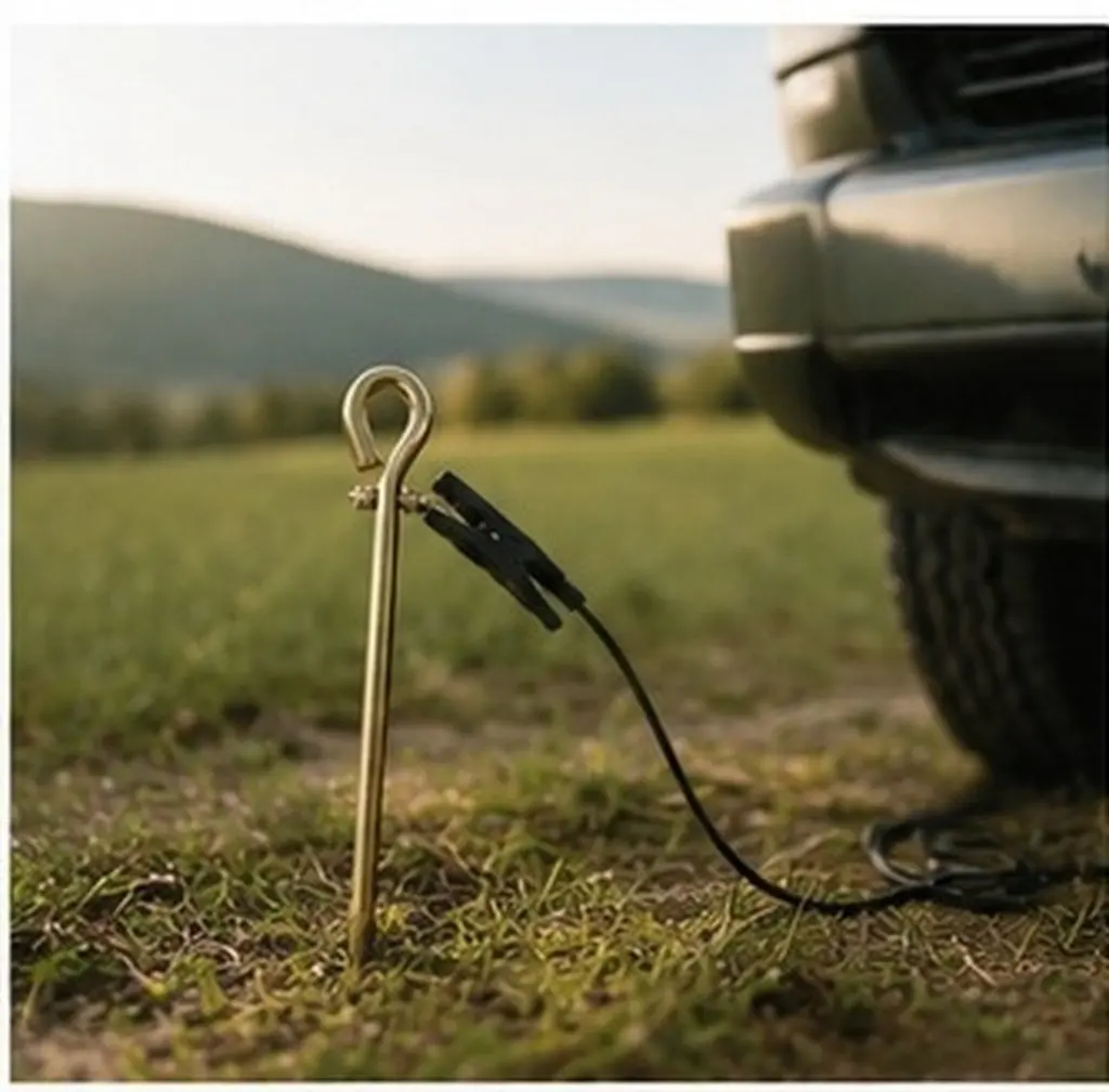 1 set Portable Grounding Clamp Cable Equipment Electrical Halloween Christmas New Year Ground Rod Electric Fence Metal