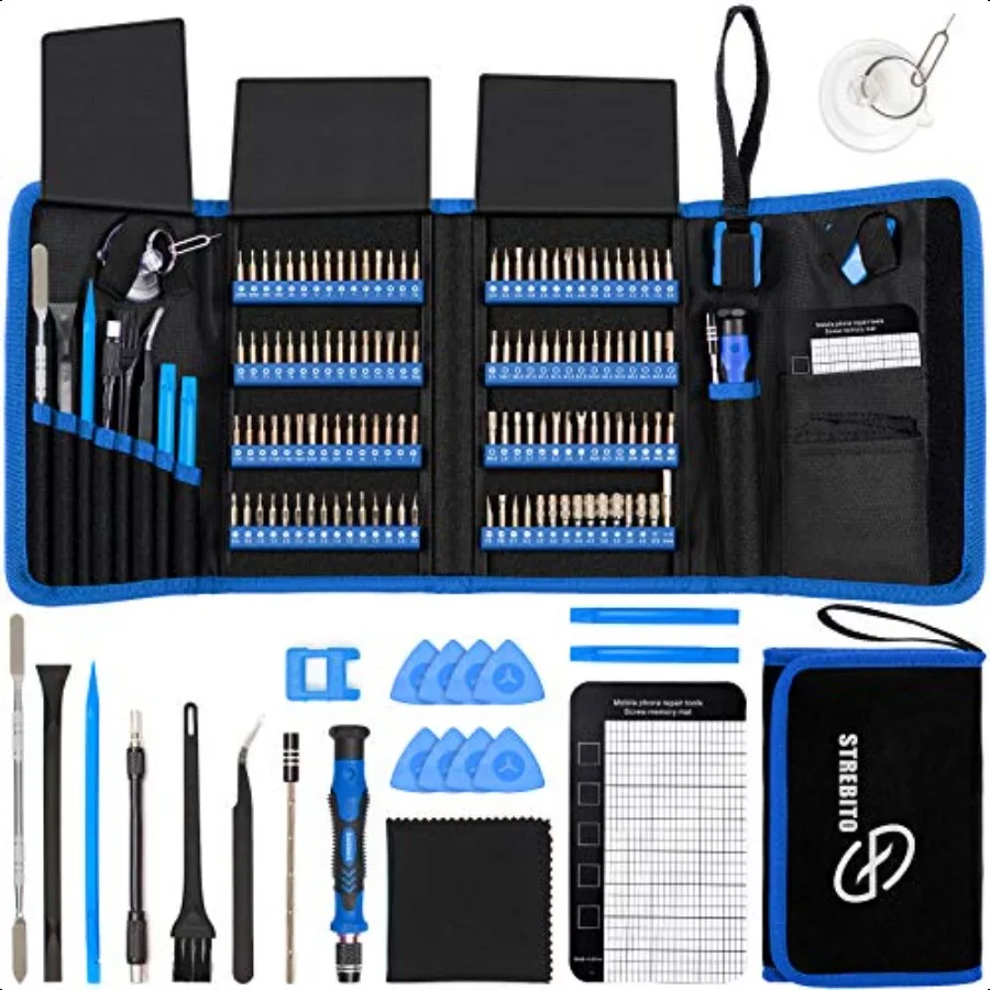 

Electronics Precision Screwdriver Sets 142Piece with 120 Bits Magnetic Repair Tool Kit for iPhone Book Computer Laptop PC Table