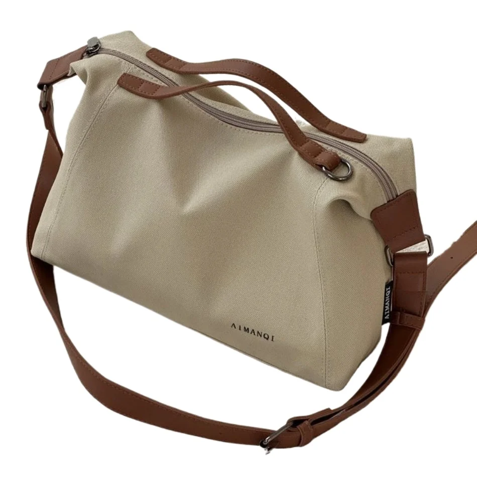 

Casual large-capacity canvas bag female 2025 new fashion simple handheld commuter bag single shoulder crossbody pillow bags