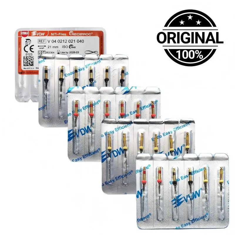 

VDW RECIPROC® Reciprocating Root Canal Files NiTi Files One File Endo System Preparation M-Wire Technology Sterile R25/R40/R50