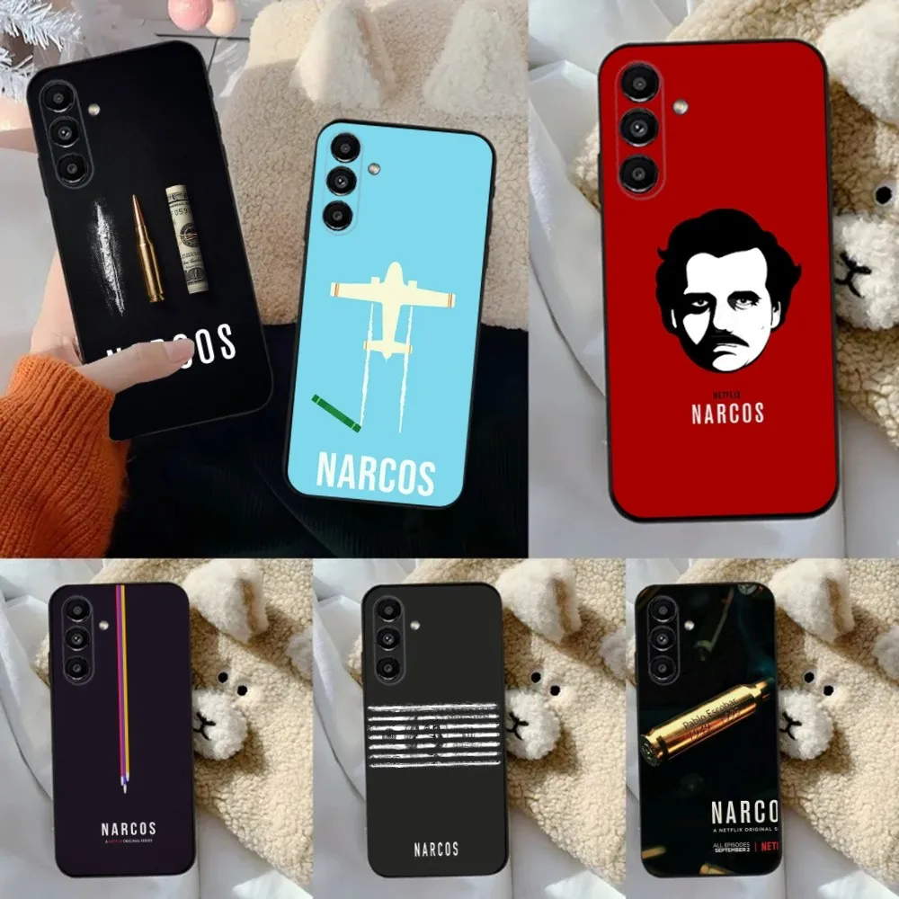 N-Narcos TV Phone Case For Samsung S24,23,22,30,21,10,9,Ultra,Plus,Lite,FE,5G Black Soft Case