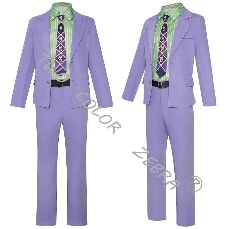 

3v.7d/5PCS Kira Yoshikage Anime Costume Women Men Coat Pants Shirt Tie Belt Halloween Cosplay Cw.3v.6d/