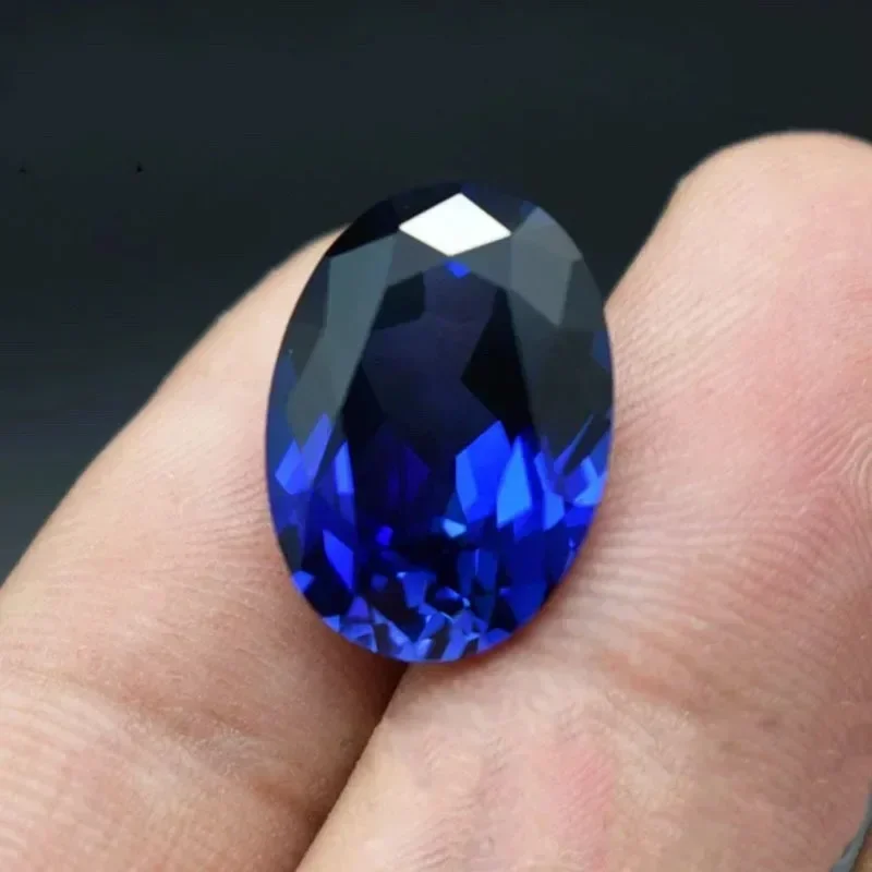ALab Grown Sapphire Oval Cut Royal Blue Color DIY Jewelry Making Ring Necklace Main Materials Selectable   Certificate
