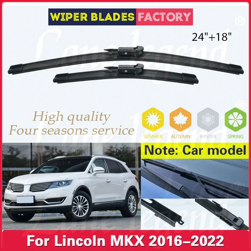 

Car Wiper Blades Front Window Windshield Windscreen Rubber Refill Wiper For Lincoln MKX 2016 - 2022 24"+18" Car Accessories