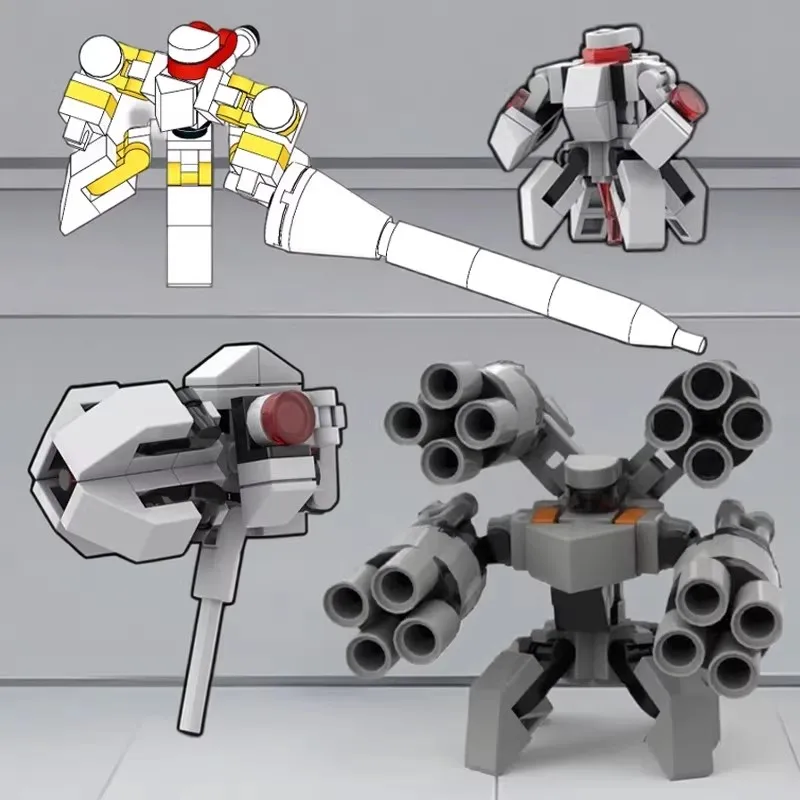 MOC Creative Mini Fire Robot Transformation Mecha Building Blocks DIY Children's Educational Assembly Toy Birthday Gift Ornament