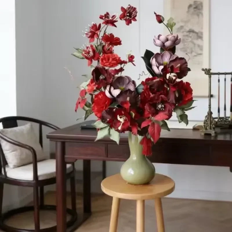 Handmade Silk Flower Arrangements Custom Faux Floral Centerpieces for Wedding Party Home Table Decoration Artificial Bloom