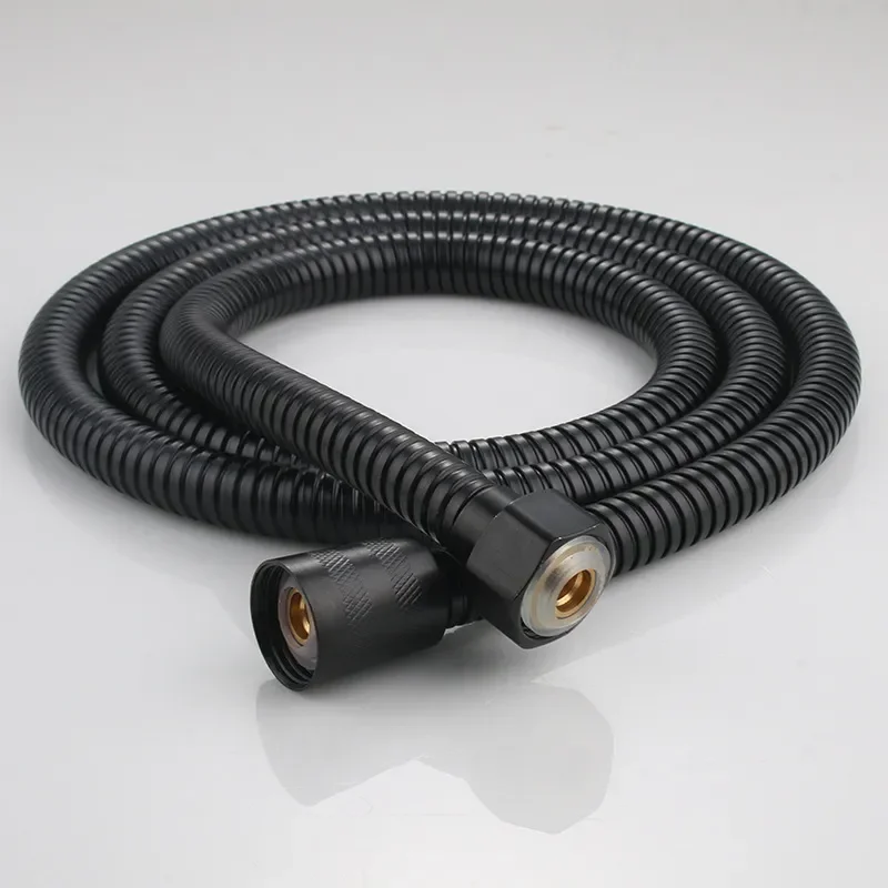 Tubo de extensión de manguera negra de acero inoxidable, accesorios de baño de 1 piezas, 1,5 M