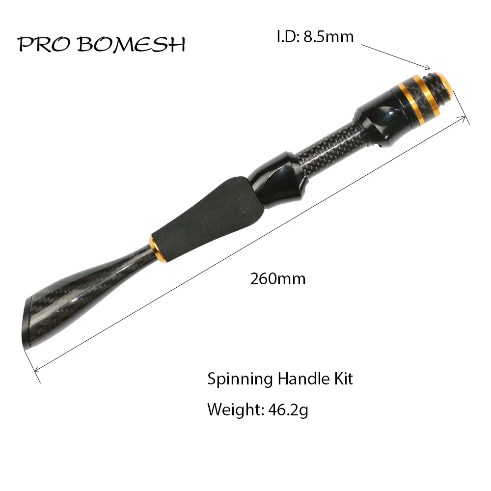 PROBOMESH Taper 3K Twill Carbon Tube Grip Butt Section Spinning Casting Trout Rod Building Component Handle Repair DIY Accessory